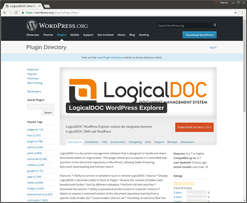 logicaldoc wordpress plugin screenshot