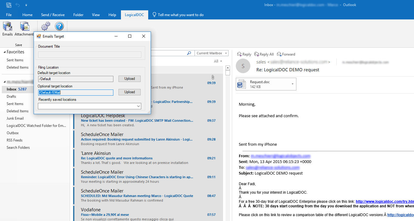Netdocs Outlook Add In Screenshots